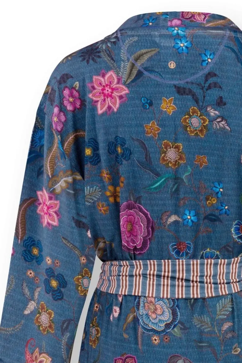 Nisha Kimono Coco Flower Blau