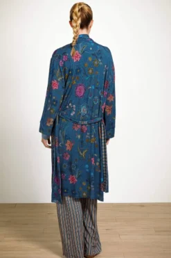 Nisha Kimono Coco Flower Blau