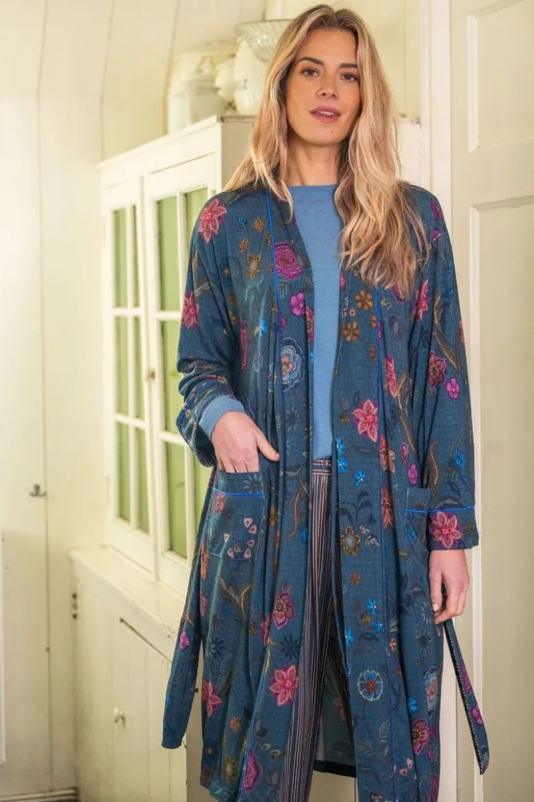 Nisha Kimono Coco Flower Blau