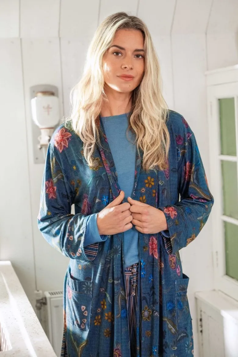 Nisha Kimono Coco Flower Blau