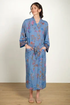 Noa Kimono Bodhi Flower Blau