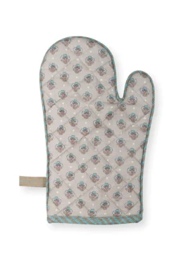 Ofenhandschuh Blooming Tales Khaki-Blau