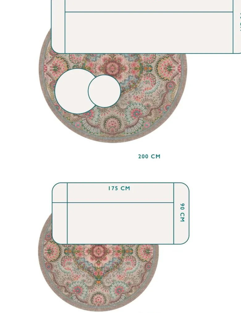 Runde Teppich Moon Delight by Pip Pastell Khaki
