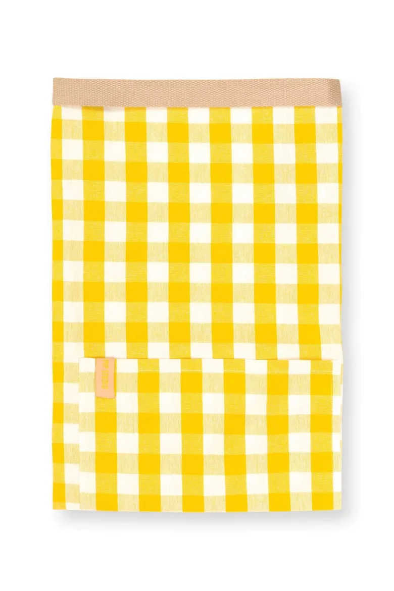 Schürze Check Gelb