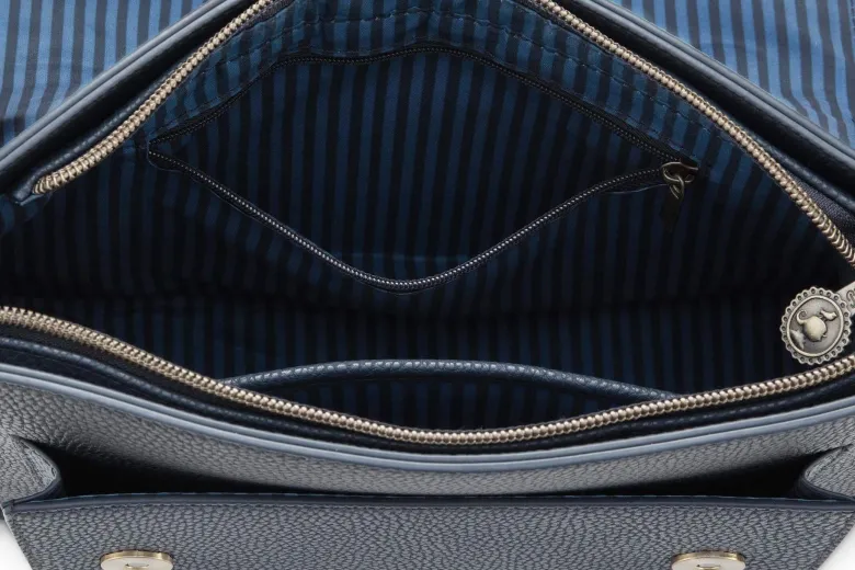 Schultertasche Fenna Mittelgroß Il Ricamo Blau