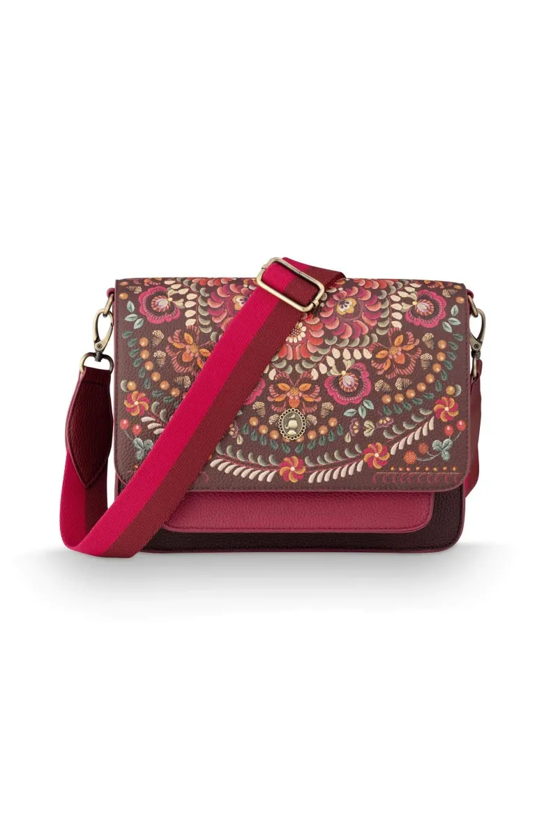 Schultertasche Fenna Mittelgroß Il Ricamo Rot