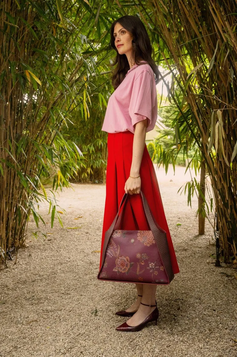 Schultertasche Filou Groß Bodhi Flower Rot
