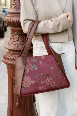 Schultertasche Filou Mittelgroß Bodhi Flower Rot