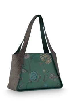 Schultertasche Filou Mittelgroß Bodhi Flower Grün