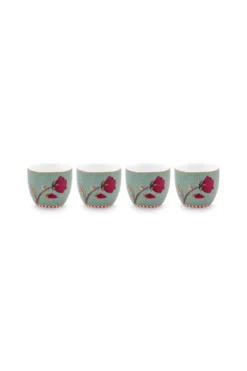Set/4 Egg Cups Blooming Tales Fantasy Blue