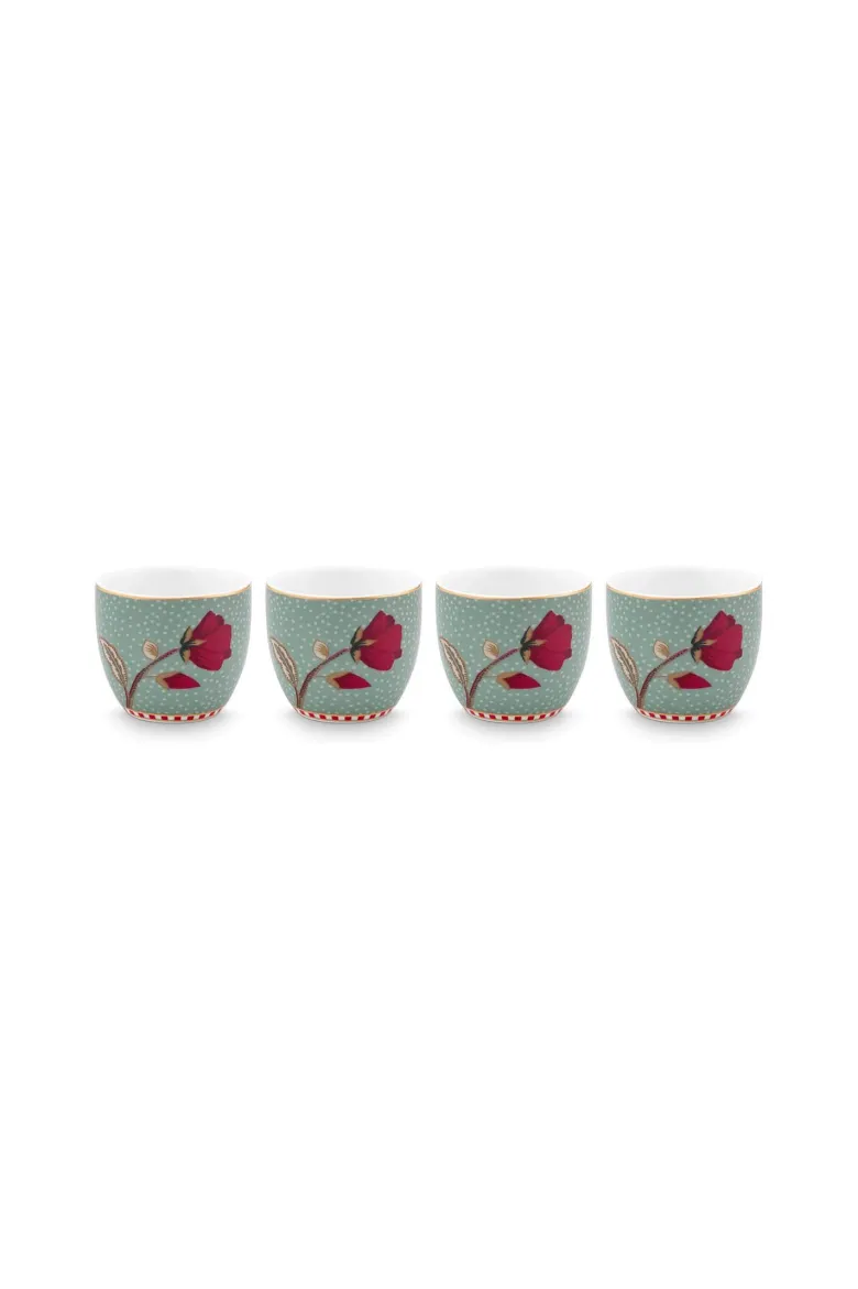 Set/4 Egg Cups Blooming Tales Fantasy Blue