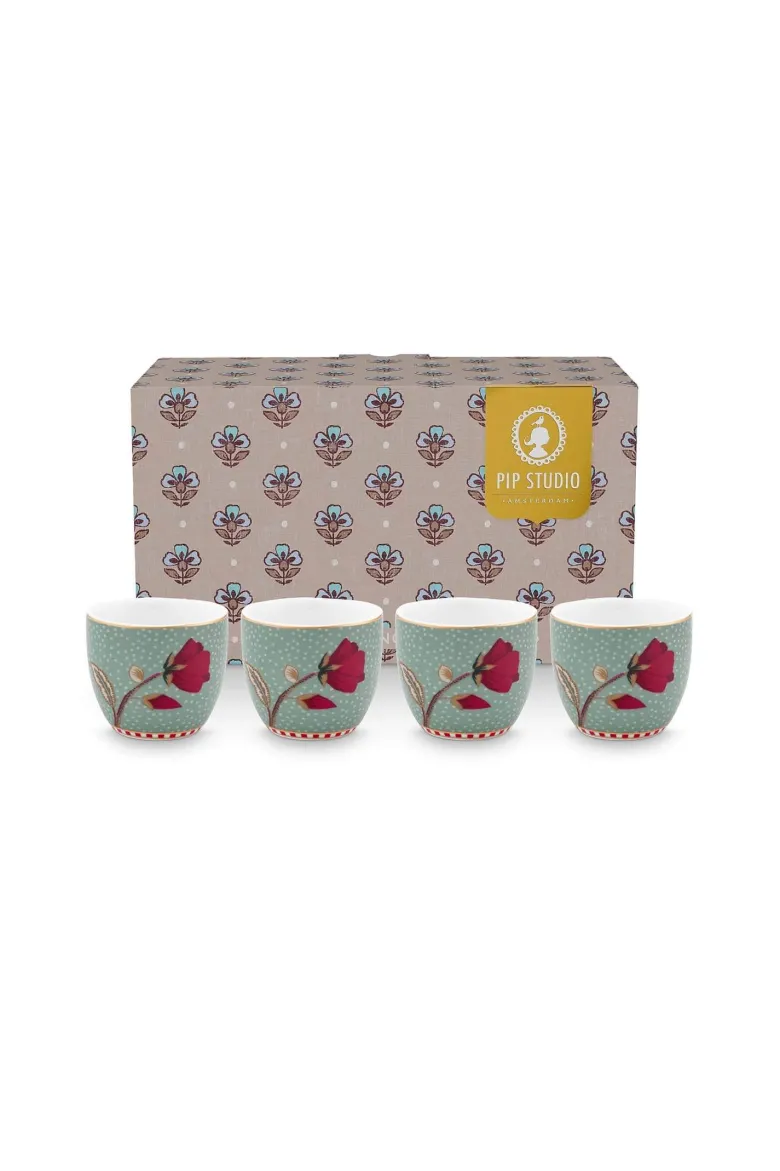 Set/4 Egg Cups Blooming Tales Fantasy Blue