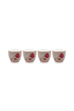 Set/4 Eierbechers Blooming Tales Fantasy Khaki