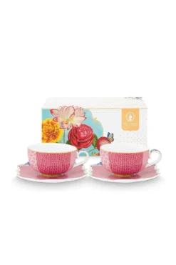 Set/2 Espresso Tasse & Untertasse Royal Rosa 125ml