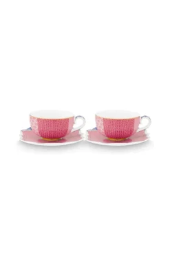 Set/2 Espresso Tasse & Untertasse Royal Rosa 125ml