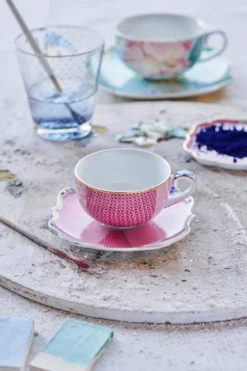 Set/2 Espresso Tasse & Untertasse Royal Rosa 125ml