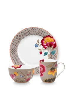 Set/3 Frühstück Set Blooming Tales Fantasy Khaki