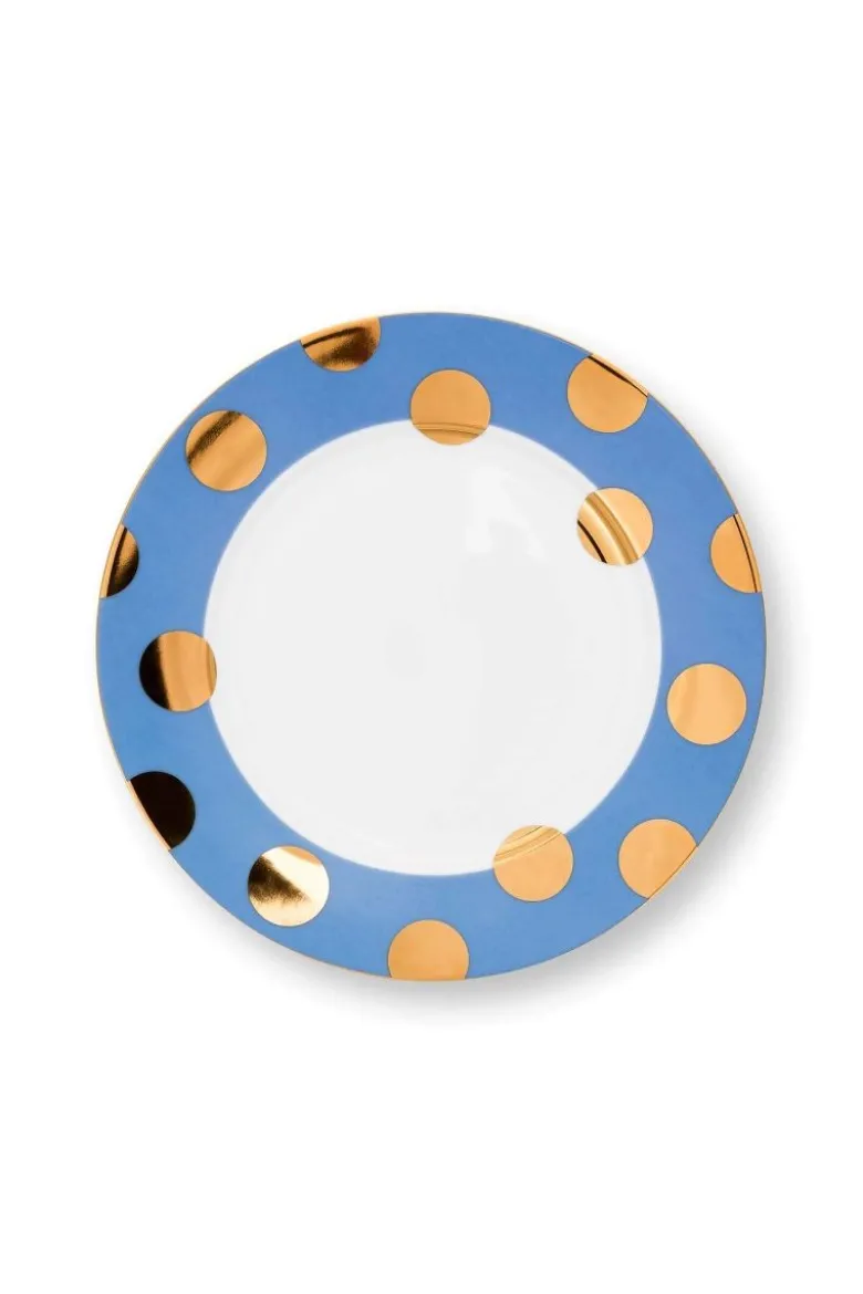 Set/2 Frühstücksteller Dot Delight Hellblau/Gold 23cm