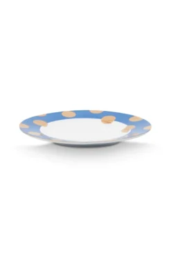 Set/2 Frühstücksteller Dot Delight Hellblau/Gold 23cm