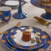 Set/2 Frühstücksteller Dot Delight Navy/Gold 21cm