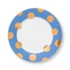 Set/2 Frühstücksteller Dot Delight Hellblau/Gold 21cm