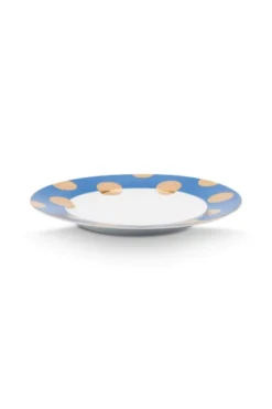Set/2 Frühstücksteller Dot Delight Hellblau/Gold 21cm