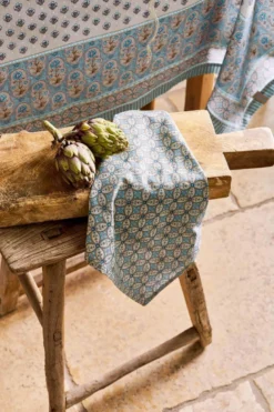 Set/2 Geschirrtüchern Blooming Tales Bustani-Pashmina Khaki/Blau
