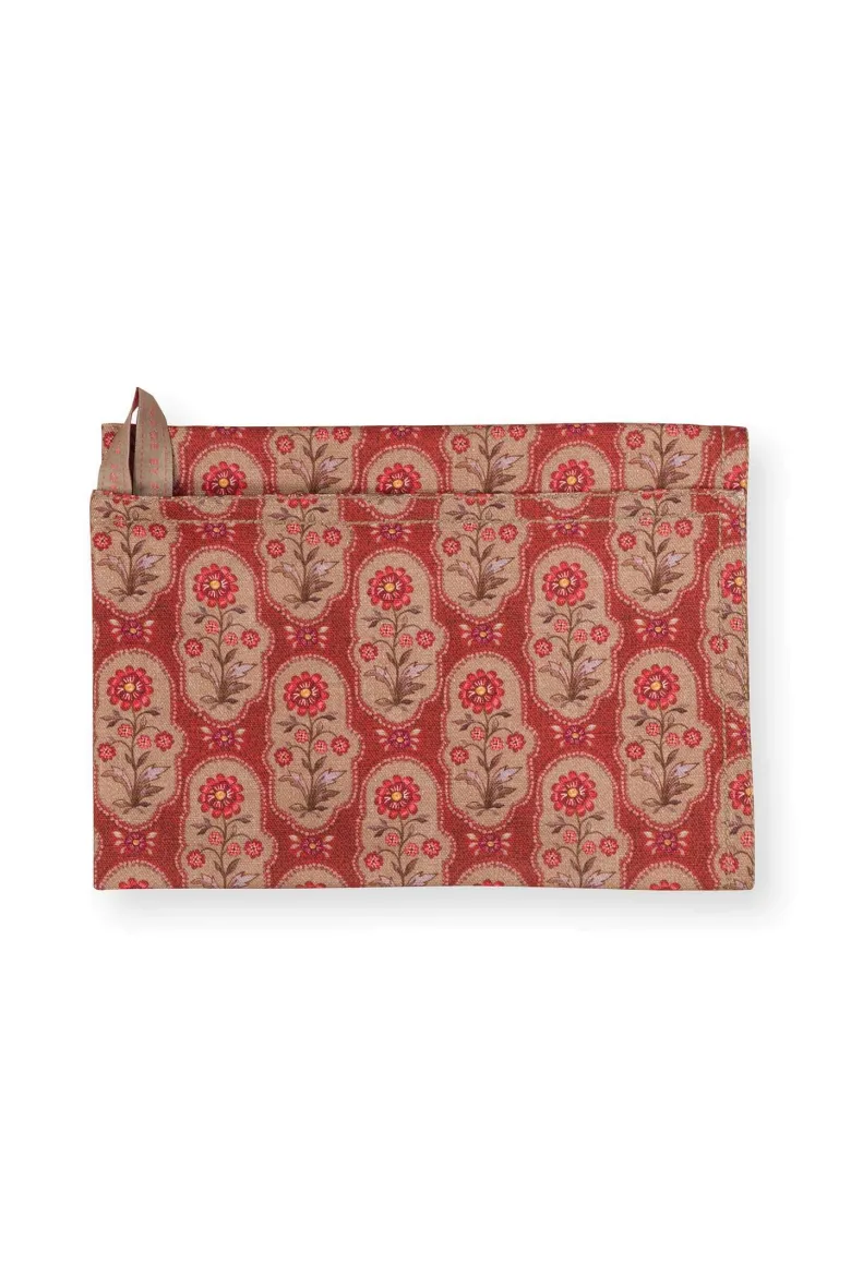 Set/2 Geschirrtüchern Blooming Tales Bustani-Pashmina Dunkelrot