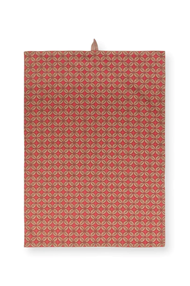 Set/2 Geschirrtüchern Blooming Tales Bustani-Pashmina Dunkelrot