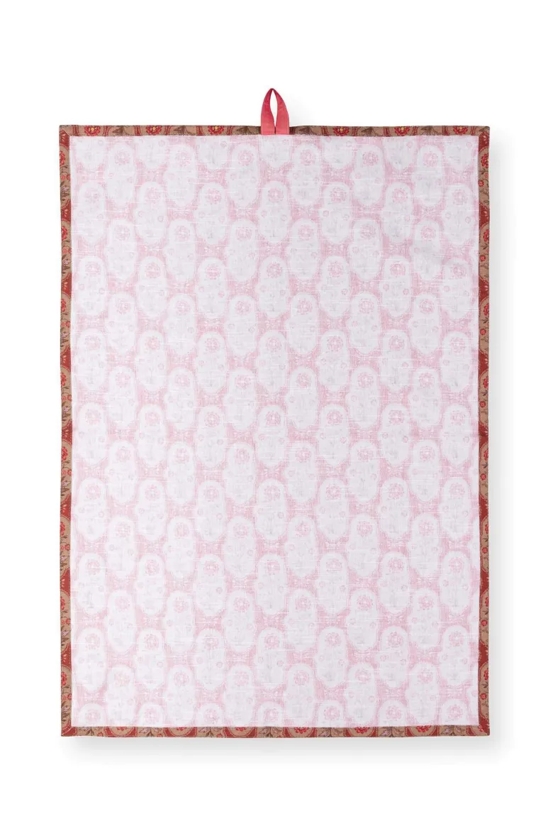 Set/2 Geschirrtüchern Blooming Tales Bustani-Pashmina Dunkelrot