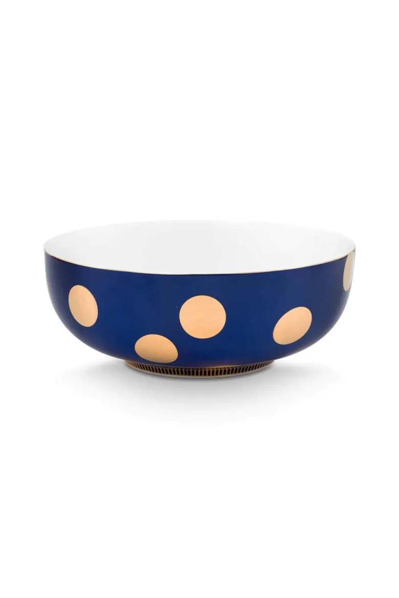 Set/2 Schalen Dot Delight Navy/Gold 20cm
