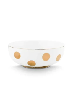 Set/2 Schalen Dot Delight Weiß/Gold 20cm