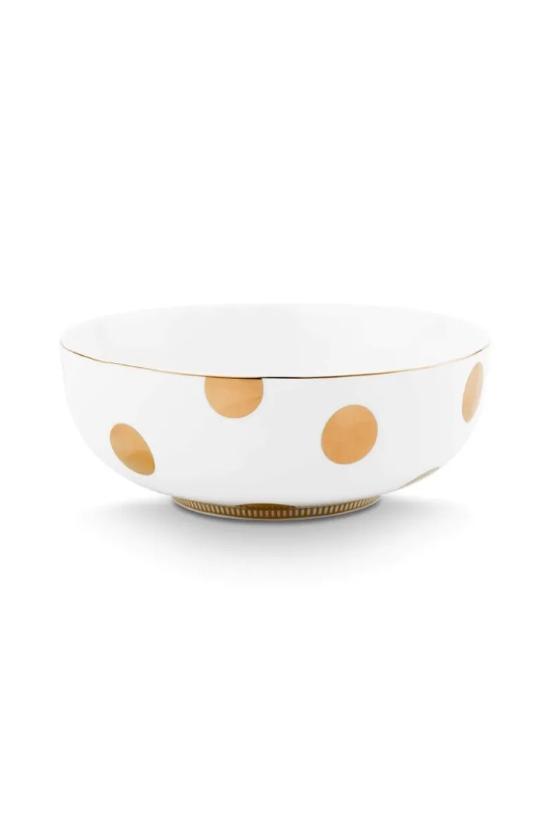 Set/2 Schalen Dot Delight Weiß/Gold 20cm