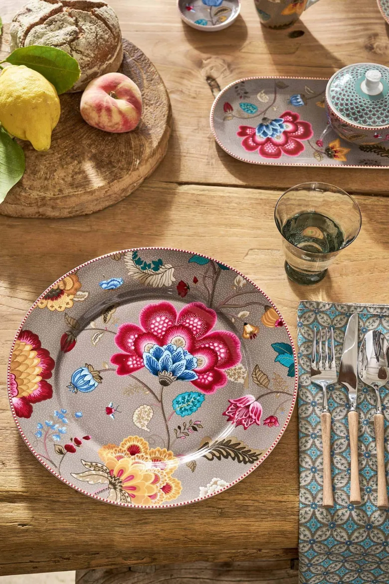 Set/4 Servietten Blooming Tales Bustani Khaki/Blau