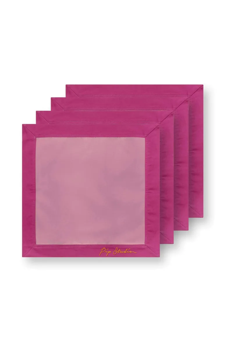 Set/4 Servietten Pip's Deerest Darling Rosa