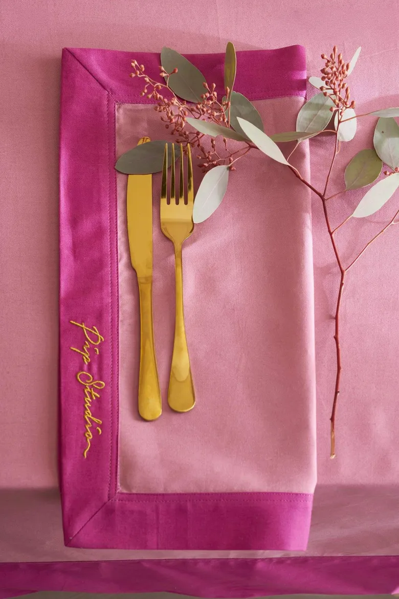Set/4 Servietten Pip's Deerest Darling Rosa