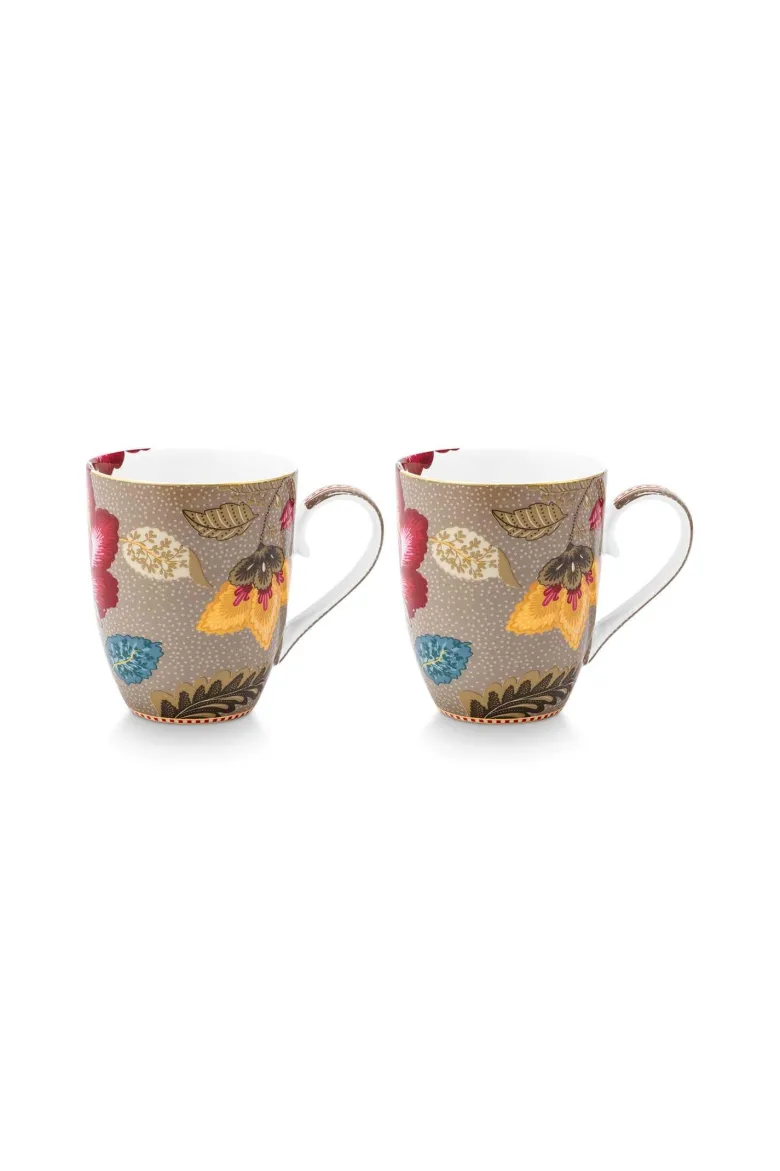 Set/2 Tassen Blooming Tales Fantasy Khaki 365ml