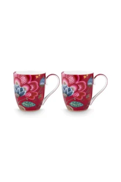 Set/2 Tassen Blooming Tales Fantasy Dunkelrot 450ml
