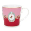 Set/2 Tassen Groß Love Birds Medallion Rot-Rosa
