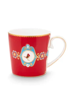 Set/2 Tassen Groß Love Birds Medallion Rot