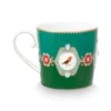 Set/2 Tassen Groß Love Birds Medallion Emerald-Grün
