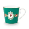 Set/2 Tassen Groß Love Birds Medallion Emerald-Grün