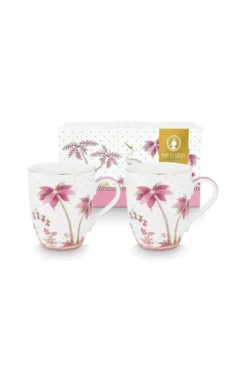 Set/2 Tassen Gross Jolie Punkte Gold Rosa