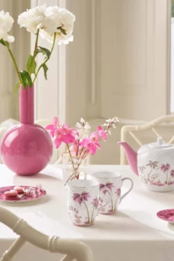 Set/2 Tassen Gross Jolie Punkte Gold Rosa