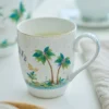 Set/2 Tassen Gross Jolie Punkte Gold Blau