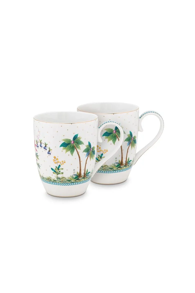 Set/2 Tassen Gross Jolie Punkte Gold Blau