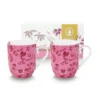 Set/2 Tassen Klein Jolie Blumen Rosa