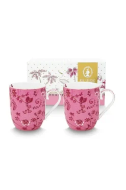 Set/2 Tassen Klein Jolie Blumen Rosa