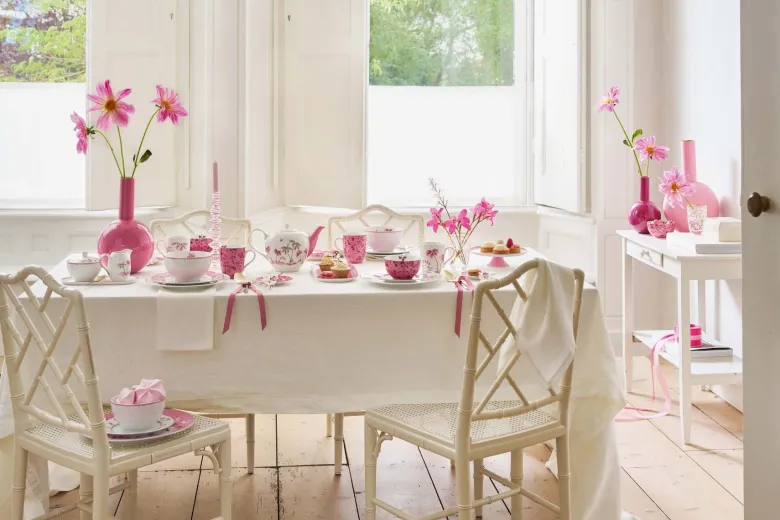 Set/2 Tassen Klein Jolie Blumen Rosa