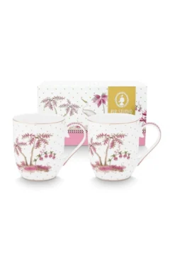 Set/2 Tassen Klein Jolie Punkte Gold Rosa